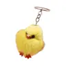 Llavero Colgante de Peluche de Pato Amarillo Pequeño con Piel de Zorro Real para Bolsos de Niñas, Decoración de Llavero, Colgante de Mini Accesorio