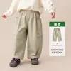 Ropa para Niños Tongbei Colección Otoño 2026: Pantalones Casuales para Niños y Niñas, Estilo Ropa de Trabajo, Bolsillos Grandes, Modernos y Versátiles Pantalones de Pierna Ancha