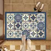Alfombra de suelo absorbente antideslizante para baño estilo vintage de azulejo americano, felpudo, alfombrilla de secado rápido de tierra de diatomeas para entrada de inodoro