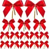Navidad Transfronteriza Lazo de Navidad Cinta Roja Guirnalda DIY Adorno Decoración de Árbol de Navidad Empaque de Regalo