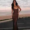 Europa y Estados Unidos Transfronterizo Nuevo Super Flash Perforación Caliente Vestido de Noche Escote Bajo Vestido de Cadera Vestido de Tirantes Ajustado Sentido de Alta Gama