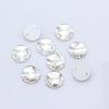 Gema de cristal redonda plana con diamante, hebilla plana, para vestido de novia, costura a mano, joyería decorativa con diamantes, accesorios de diamantes adhesivos.
