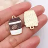 Acessórios para Joias Gota de Óleo DIY Pingente de Xícara de Café Leite Chá Chaveiro Colar Bolsa Liga Pequeno Charme