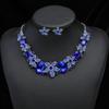 Collar de Gemas Retro Exagerado Europeo y Americano, Aretes, Juego de Joyería, Vestido Popular para Banquete, Temperamento Moderno, Joyería Transfronteriza