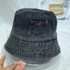 Sombrero de Pescador de Mezclilla Lavada Vintage de Nicho para Mujer Diseño de Bolsillo Sombrero de Cubeta Pequeño para el Sol que Realza el Rostro para Hombre
