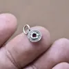 Plata de ley S925 hebilla de seguridad de seis palabras colgante artesanía vintage DIY pulsera de cuerda trenzada hecha a mano colgante de plata