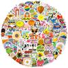 100 cintas pequeñas de 4 cm, nuevas, pequeñas y frescas, pegatinas para mezclar y combinar, lindas pegatinas de dibujos animados, pegatinas de grafiti para exteriores transfronterizas