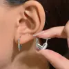 Pendientes de Moda Europeos y Americanos Estilo Ins, Tachuelas de Moda Pulidas Minimalistas, Clips para Orejas de Personalidad Retro de Alta Gama, Accesorios Simples para Orejas