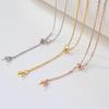 Prata Sterling S925 Pearl Colar Vazio DIY Naked Chain Cross Chain Pingente Pérola Handmade Acessórios Y-shaped Corrente ajustável