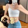 Ice Silk Camisole Mulheres Exterior Wear Sutiã com Almofada de Peito Beleza Costas Sutiã ins Thin Belt Underwear para estudantes do sexo feminino