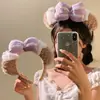 Diadema de estilo coreano kawaii para niña, bonita diadema de felpa con dibujos animados para otoño e invierno, diadema para lavarse la cara a presión con el pelo de niña dulce