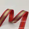 Fita Jacquard Vermelha fita étnica bordada fundo vermelho renda bordada com seda dourada fita com caractere Xi acessórios de vestuário diy