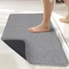 Alfombrilla de piso de color liso y lino sintético simple para baño y inodoro, de secado rápido, absorbente, resistente al desgaste y a prueba de polvo, de Amazon transfronterizo