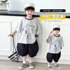 Conjunto de Ropa para Niños, Estilo Callejero Elegante y Genial, Conjunto de Verano 2026, Nuevo Estilo Coreano para Niños Pequeños, Manga Corta para Niños en Verano