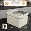 Contenedor de Arroz de Grado Alimenticio para Uso Doméstico, a Prueba de Insectos, a Prueba de Humedad, Contenedor Sellado, Cubo de Arroz de Gran Capacidad, Tanque de Almacenamiento Ahorrador de Espacio para Granos y Cereales