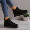 En stock y entrega rápida comercio nacional y extranjero caliente color sólido suela gruesa franela banda elástica casual cómodo botas de nieve entrega de una sola pieza