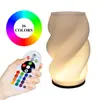 Lámpara de mesa con jarrón de impresión 3D de lujo ligero nórdico, pieza decorativa de alta gama, decoración suave estilo ins, recipiente para arreglos florales estilo wabi-sabi