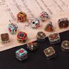 Cuentas espaciadoras bicolores con incrustaciones de plata Xizang, parte trasera de nube, para bricolaje, joyería hecha a mano con cuentas, colgantes accesorios, color oro antiguo que conserva el color, cuentas sueltas