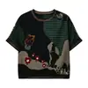Top moderno de manga corta con pedrería para mujer, nueva moda de verano, camiseta versátil adelgazante que disimula el abdomen, top de lujo ligero de alta gama