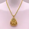 Colar Feminino Buda Maitreya Risonho Estilo Antigo, Conjunto de Corrente Chopard Estilo Chinês Retrô Clássico Atacado