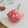Flor Artificial de Hortensia Borgoña para Decoración de Sala de Estar en Casa, Arreglo de Mesa, Decoración de Bodas y Accesorios de Fotografía