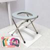 Silla de Commode Plegable de Acero Inoxidable al por Mayor para Personas Mayores y Mujeres Embarazadas, Taburete de Inodoro para Cuclillas para Viaje en Casa