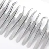 Pinzas para pestañas malla pinzas para injerto de pestañas rizador de pestañas pinzas para pestañas postizas pinza de pluma dorada herramienta de floración de alta precisión