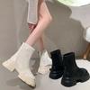 Preto complexo Net vermelho antigo pequeno grosso-sola Martin botas para mulheres 2023 novo inverno emagrecimento quente cigarro titular botas curtas