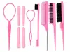 Cepillo para Cejas Popular de Doble Extremo Transfronterizo, Punta de Aguja de Acero Resaltadora, Peine de Cola, Extractor de Cabello, Peine para Peinar el Cabello, Set de Herramientas para Peluquería