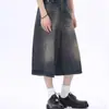 Jeans Cropped de Estilo Americano al por Mayor Transfronterizos para Hombres y Mujeres, Moda Nueva Tendencia Elegantes Retro Holgados de Pierna Ancha Algodón