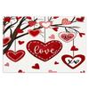 Nuevo mantel individual de San Valentín con diseño de amor, para mesa de banquetes festivos, decorativo, con aislamiento térmico, con estampado de lino y borde cruzado