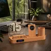 Regalo de aniversario escolar acrílico reloj con carga inalámbrica portalápices luz de noche personalizado creativo pequeño regalo