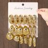 Europa y Estados Unidos transfronterizos nuevo alto nivel dorado personalidad exagerada CCB aretes aretes de círculo creativos juego 3 pares