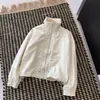 Chaqueta corta de manga larga con cremallera y cordón, cuello alto estilo coreano, para mujer, nueva de otoño, corte holgado, adelgazante, versátil, top tipo cárdigan