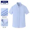 Camisa de mujer 100% algodón DP no planchable, atuendo profesional, ropa de trabajo para banco, camisa blanca de manga corta de hilo 80 para mujer, hecha a medida