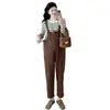 Pantalones de maternidad en stock Overoles de maternidad de terciopelo de algodón europeo engrosados Tallas grandes Ropa de maternidad Estilo Otoño e Invierno
