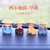 Decoração de Carro Resina Pequeno Monge Kung Fu com Chapéu - Ornamento de Interior de Carro Estatueta de Pequeno Monge
