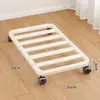 Carro de placa de hierro, carrito tortuga, plataforma larga móvil con ruedas universales, mini remolque para transportar mercancías, polea deslizante, forma redonda