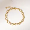 Cadena Cubana Hip-Hop Europea y Americana de Acero Inoxidable Retro Pulsera Personalizada Nicho Hombres y Mujeres Chapado en Oro Accesorios de Joyería Venta al por Mayor