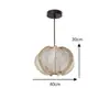 Lámpara colgante de bola de fieltro color crema con hilo de algodón estilo francés para sala de estar, comedor, dormitorio principal, estudio, luminaria de estilo bohemio