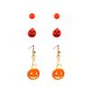 Aretes Europeos y Americanos Transfronterizos de Calavera de Telaraña Halloween Gótico Retro Exagerados Aretes de Murciélago Joyería Popular