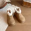 Botas de Nieve para Niñas Estilo Nuevo de Otoño Botas de Algodón Calientes Engrosadas con Felpa Botas Cortas para Niños Botas de Algodón Suaves Antideslizantes para Niños Medianos y Grandes