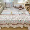 Ins Estilo Coreano Lindo Dibujo Animado Como Nube Esponja Gasa Universal Cuatro Estaciones Doble Capa Gasa Dormitorio Juego de Tres Piezas Venta Directa de Fábrica