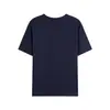 Tela de algodón peinado ajustado de 190 g línea de costura fina grupo imprimible azul tinta cuello redondo camisa de actividad publicitaria Camiseta