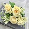 Flores Artificiais Novas Transfronteiriças Canto dos Sonhos Rosa Flor de Seda Série de Casamento Arranjo de Flores Buquê Fileira de Flores Decoração de Caminho Flor Artificial
