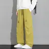 Calça de trabalho casual estilo americano oversized para homens, adequada para primavera e outono, moderna, versátil, esportiva, à prova de vento, à prova d'água e calça longa de perna reta