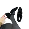 Zapatos Planos de Lana Grises con Punta Cuadrada y Tacón Grueso para Mujer, Estilo Invierno, Estilo Francés, Zapatos de Terciopelo para la Noche con Tacón Alto Mary Jane y Pelo