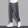 Pantalones Largos Deportivos de Pierna Suelta con Lazo para Hombre Tendencia Primavera y Otoño 2024 Pantalones de Chándal Modernos Pana Pantalones Casuales Estilo Juventud Americana