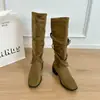 Botas de tacón alto, botas de tacón grueso, botas largas para mujer, nuevos estilos otoño/invierno, botas con correa cruzada, botas de montar de tacón grueso, botas de caña alta
