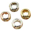 Cuentas de barril incrustadas de diamantes, cuentas espaciadoras, cuentas sueltas, accesorios de joyería hechos a mano para DIY, cordón de cuero para pulsera, cuentas sueltas